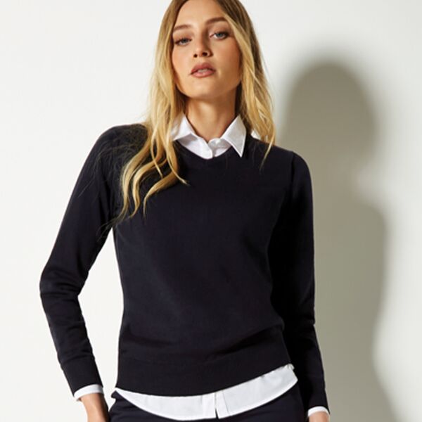 Kustom Kit Ladies Arundel Cotton Acrylic V Neck Sweater Thumbnail