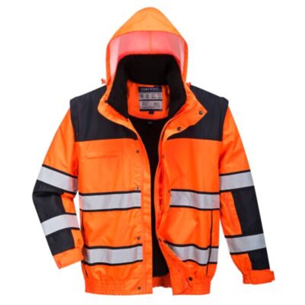 Hi-Vis 3-in-1 Contrast Winter Bomber Jacket  Thumbnail